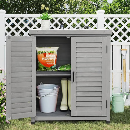 Outdoor Storage Cabinet & Potting Bench Table - Image 2