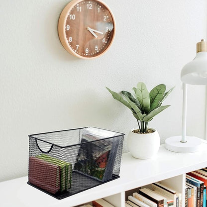 3 Pack Mesh Metal Storage Basket Organizer CD Storage Boxes | 3 Pack Mesh Metal - Image 6