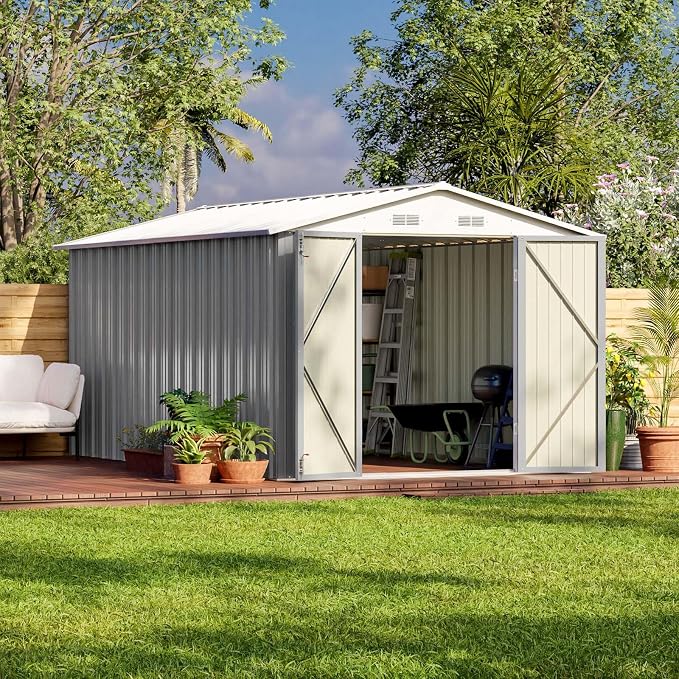 Patiowell 8 x 12 FT Outdoor Storage Shed, Metal Storage Shed, Utility and Tool by Patiowell
