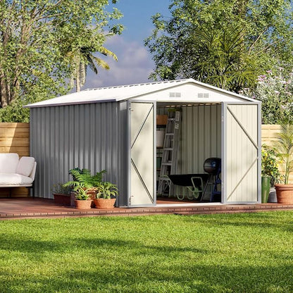 Patiowell 8 x 12 FT Outdoor Storage Shed, Metal Storage Shed, Utility and Tool by Patiowell