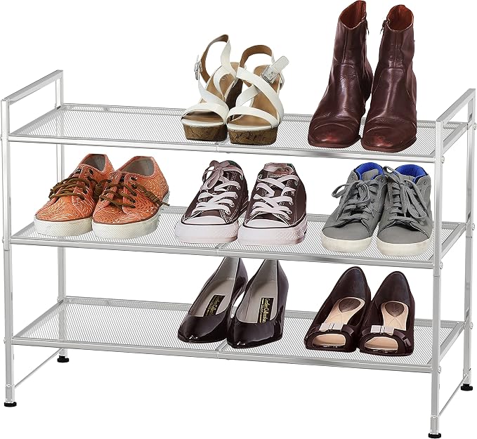 Simple Houseware 3-Tier Stackable Mesh Shoe Rack by SimpleHouseware
