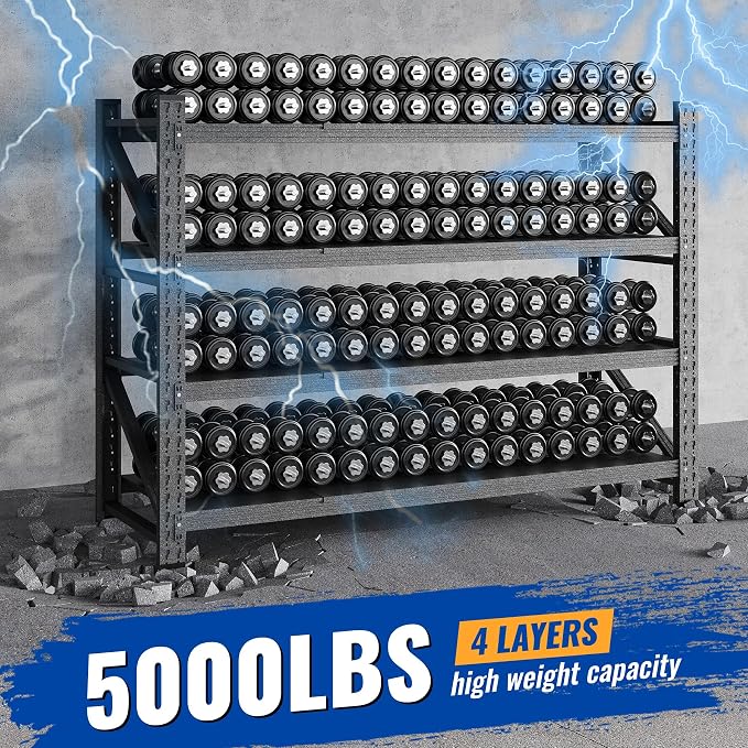 60" W Storage Shelves 5000lbs Garage Metal Shelving Heavy Duty Garage Shelves - Image 3