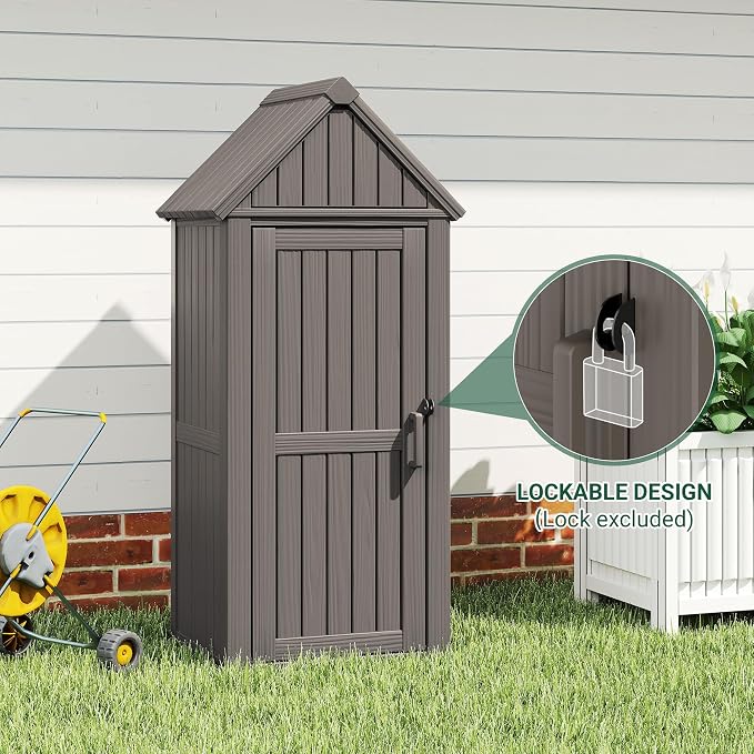 Bifanuo Deck Box Storage Shed Outdoor Storage Cabinet, Vertical Waterproof - Image 4