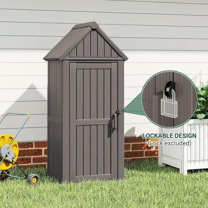 Bifanuo Deck Box Storage Shed Outdoor Storage Cabinet, Vertical Waterproof - Image 4