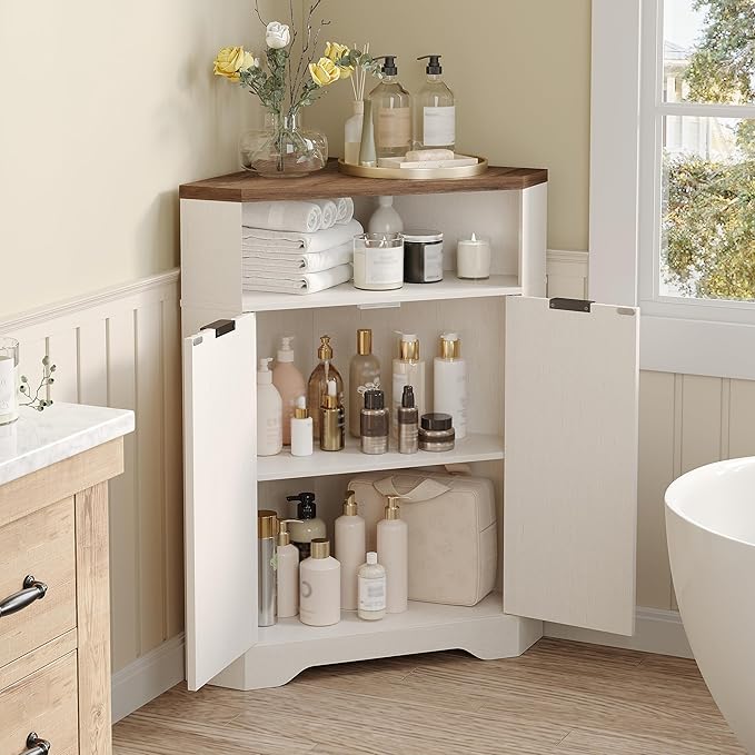 Vabches Corner Cabinet, Corner Bathroom Cabinet - Image 3