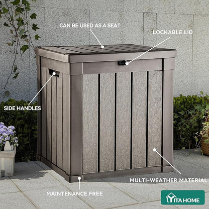 YITAHOME Deck Box, 51 Gallon Weatherproof Outdoor Storage Container - Image 5