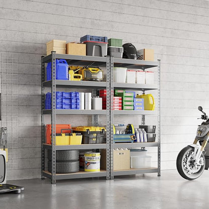 Yaheetech 5-Tier Heavy Duty Storage Shelves 28" W x 12" D x 60" H Dark Gray | - Image 2