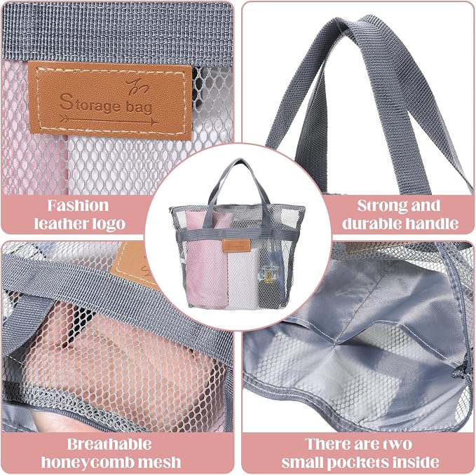 KALIONE Mesh Shower Caddy Bag, Portable Gym Shower Bag, Quick Dry Hanging - Image 6