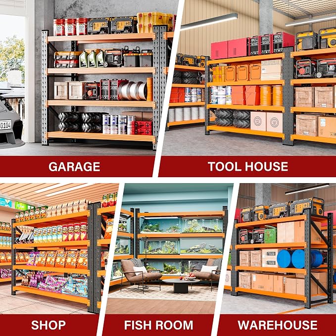 48" Wide Heavy Duty Garage Shelving Units, 3000LBS Deep Storage Shelves - Image 5