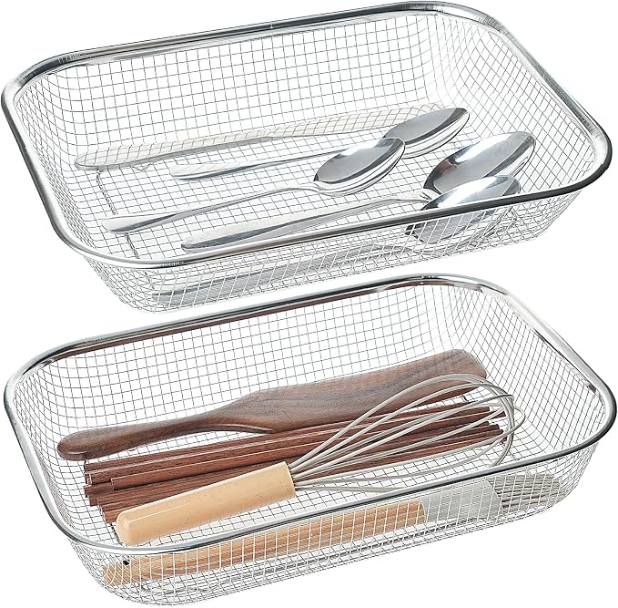 Utensil Drying Rack, 2 Pack Utensils Holder Dishwasher Silverware Basket | by IWNTWY