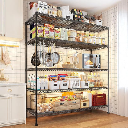 REIBII 45.8“W Storage Shelves Metal Shelving, 5-Tier Wire Shelving, Sturdy - Image 2