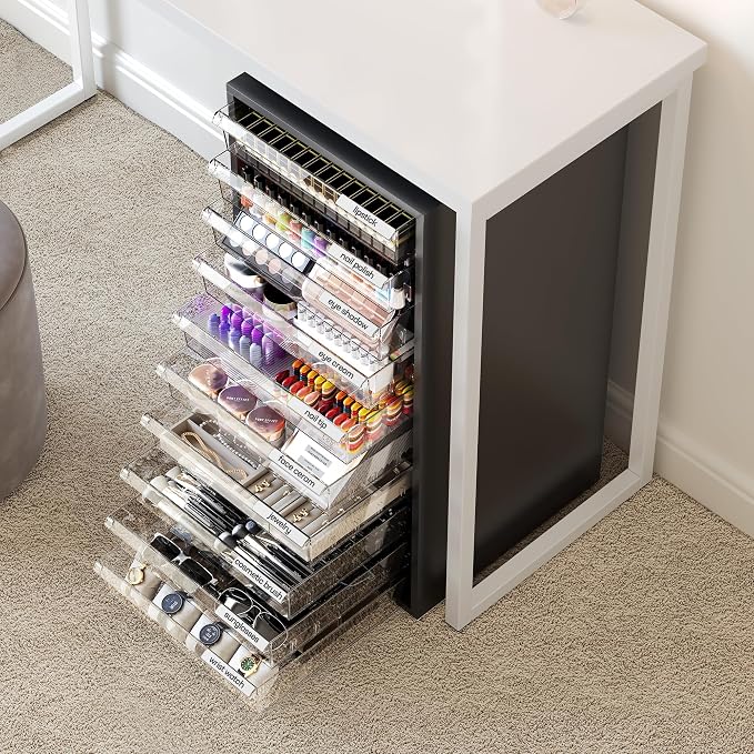 WOPITUES Storage Drawer Cart, Mobile Storage Cabinet, Makeup Storage - Image 9