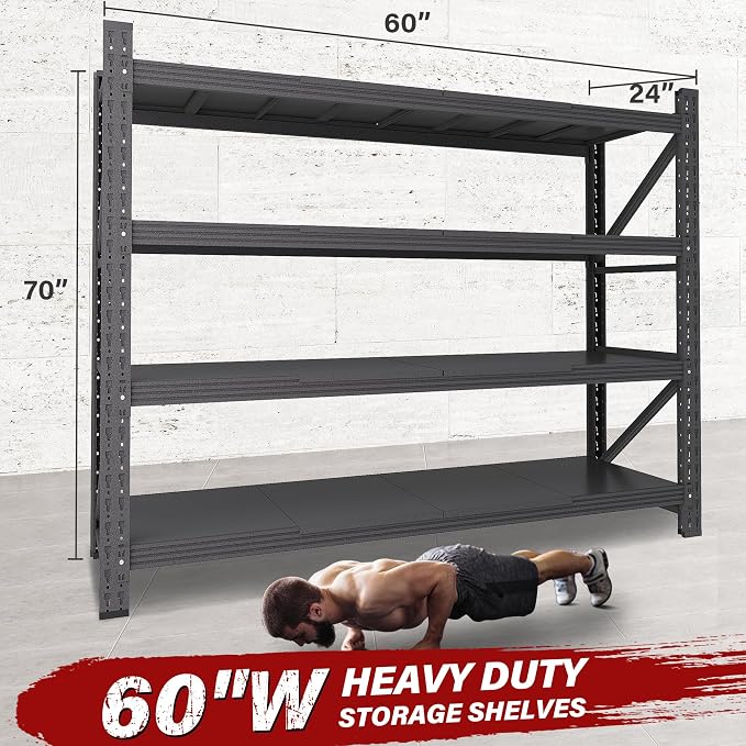 5000LBS Heavy Duty Garage Shelving Units, Metal Garage Shelves, Large Storage - Image 2