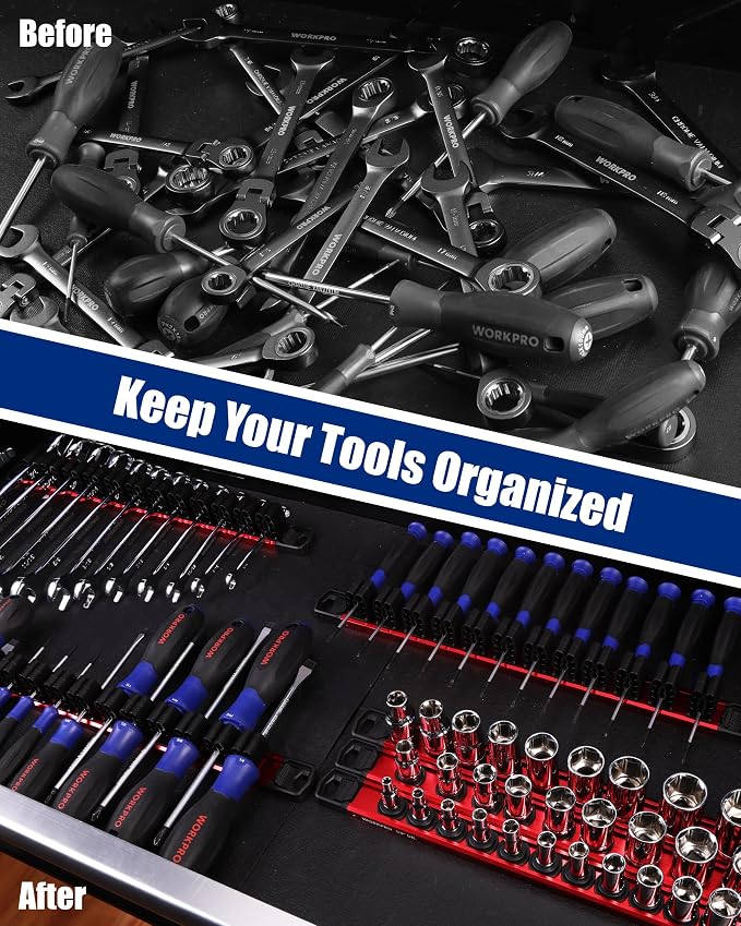 WORKPRO 6-Piece Magnetic Socket Organizer and Magnetic Screwdriver Organizer Set - Image 3