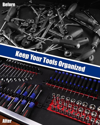 WORKPRO 6-Piece Magnetic Socket Organizer and Magnetic Screwdriver Organizer Set - Image 3
