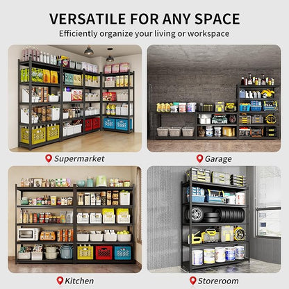 Metal Garage Shelving, Adjustable 5-Tier Heavy Duty Shelving, 3000 LBS Garage - Image 6