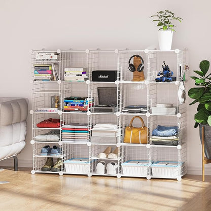 Wire Cube Storage Organizer, 20 Cubes Converted into 23 Cubes, Sturdy Metal - Image 2