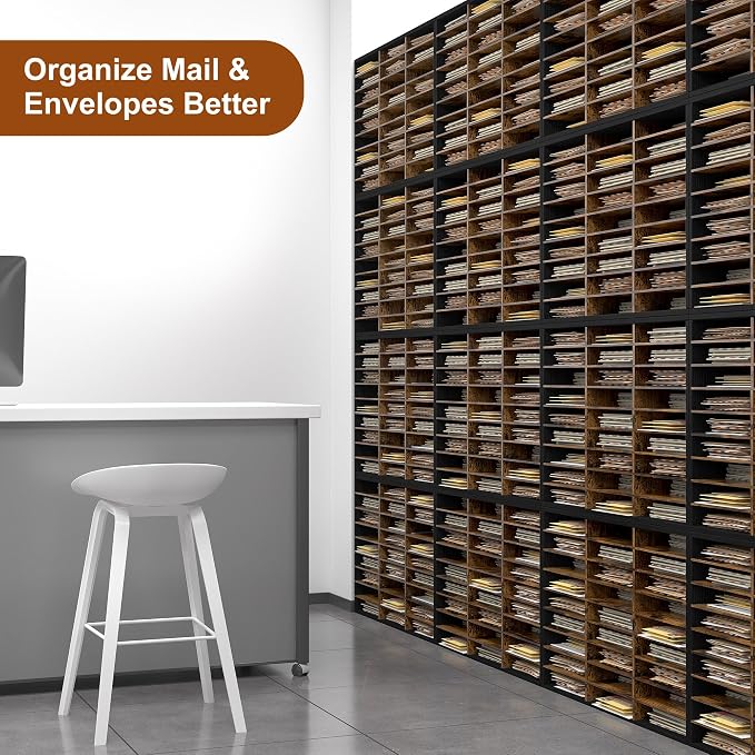 Literature Organizer 27 Slots Wooden Mailboxes - Image 9