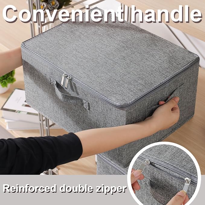 Underbed Storage Basket with Lid, Foldable Bed Sheet Boxes, Home Cube Bins - Image 7