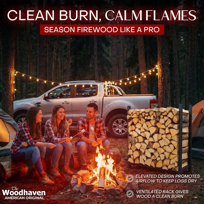 Woodhaven 3-Foot Firewood Rack – Made in USA – 1/8 Cord Raised Lumber Storage - Image 5