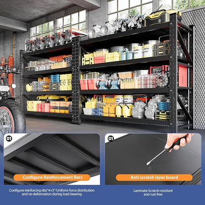 3000LBS Storage Shelves, Adjustable Industrial Shelving, 4 Tier Metal Shelving - Image 4