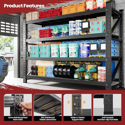 60" Wide Storage Shelves, 5000LBS Garage Shelving Heavy Duty, Standing Shelf - Image 3