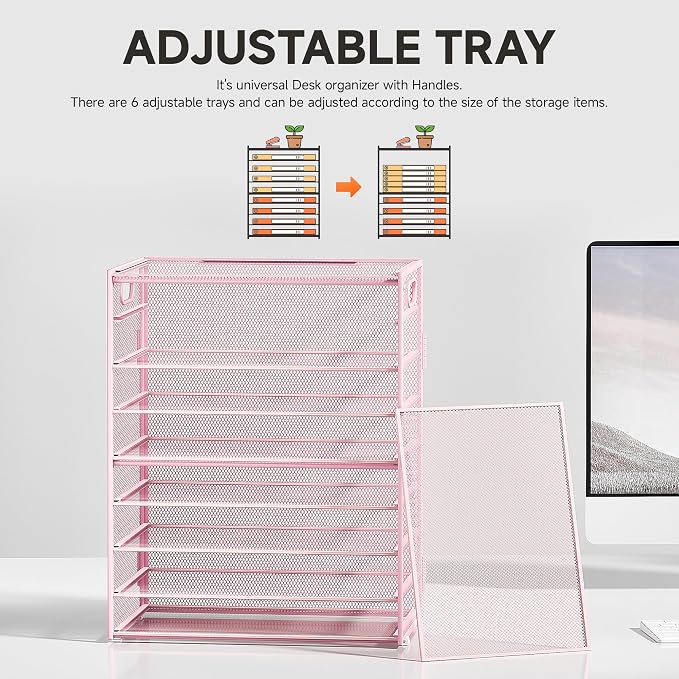 Subekyu 9 Tier Paper Letter File Tray Organizer - Image 2