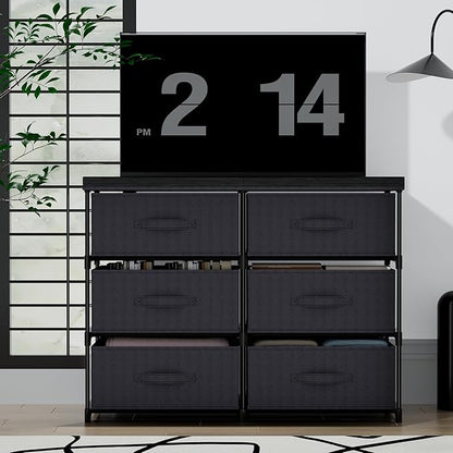 GcdPai Dresser with 6 Fabric Drawer Leather Desktop Sturdy Metal Plastic - Image 5