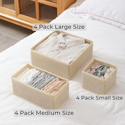 Fordonral 12 Pack Drawer Organizer Clothes, Foldable Fabric Dresser Organizer - Image 4