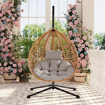 SOFTSEA Outdoor Wicker Egg Chair Hanging Basket Chair - Image 9