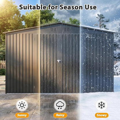 12x18 FT Outdoor Storage Shed, Metal Garden Shed - Image 7