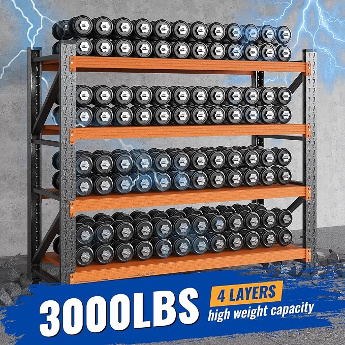 BYBYNSOE 48" W Storage Shelves 3000lbs Garage Metal Shelving Heavy Duty Garage - Image 3