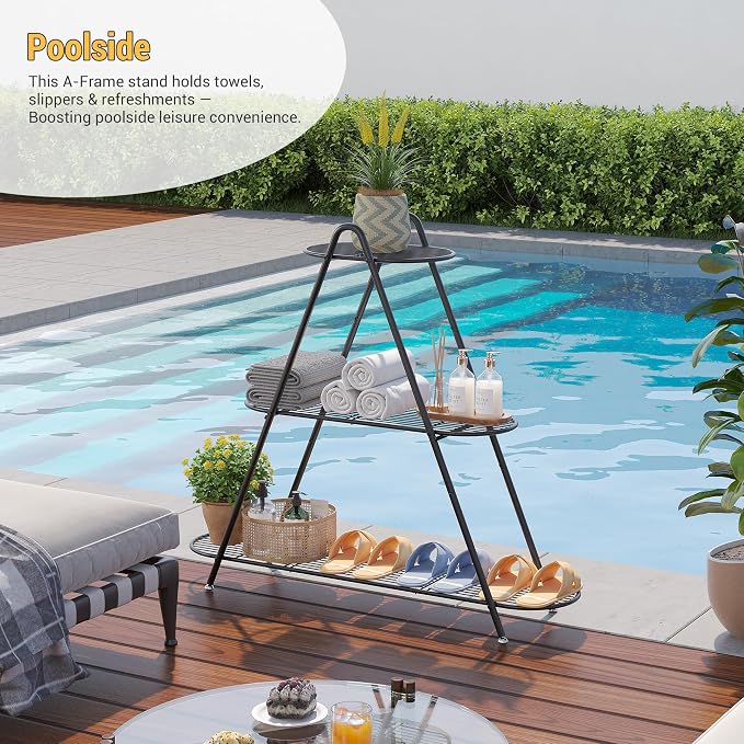 3-Tier Plant Stand Metal Plant Rack Shelf Heavy Duty Indoor Outdoor Shoe Shelf - Image 4