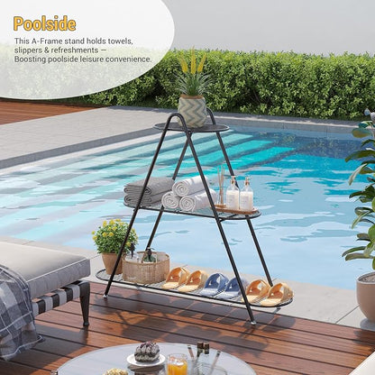 3-Tier Plant Stand Metal Plant Rack Shelf Heavy Duty Indoor Outdoor Shoe Shelf - Image 4