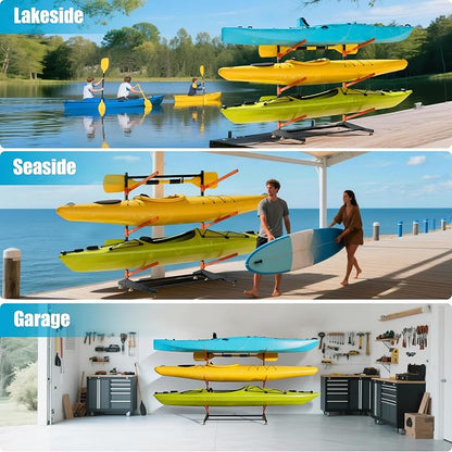 Kayak Storage Rack, Adjustable Outdoor Canoe Rack, Reinforced, and Enhanced - Image 8