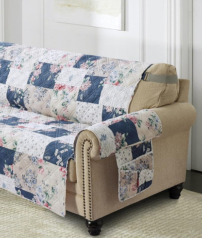 Brilliant Sunshine Roses in Beige Couch Sofa Armrest 5 Pockets Organizer - Image 3