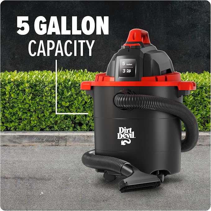 Dirt Devil 5 Gallon Corded Wet Dry Shop Vacuum, Heavy Duty Vacuum - Image 3