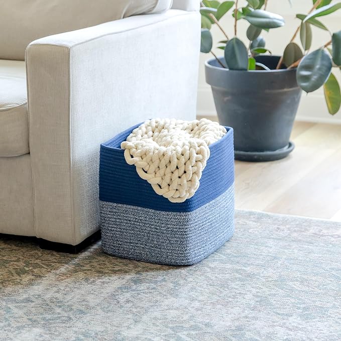 NaturalCozy 13x15x13 Kallax Storage Cubes Bins, 3 Pack | Cotton Rope Cube - Image 5