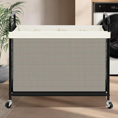 STO STO Laundry Hamper 4 Section, 140L Rolling Laundry Sorter Cart - Image 2