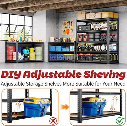 72" H Storage Shelves with Reinforced, 2000LBS Garage Shelving, Adjustable - Image 6
