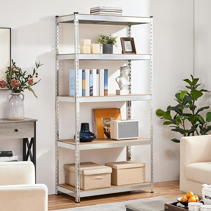 Topeakmart 5-Tier Utility Shelves, Metal Storage Shelves Garage Shelving Unit - Image 2