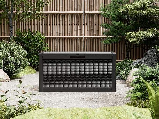 70 Gallon Outdoor Storage Deck Box Waterproof, Large Resin Storage Container - Image 6