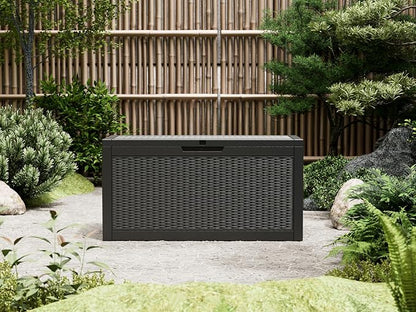 60 Gallon Outdoor Storage Deck Box Waterproof, Large Resin Storage Container - Image 5