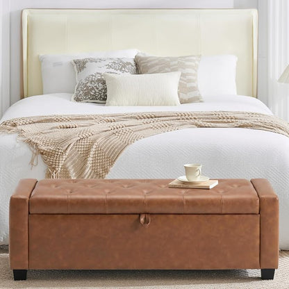 Huatean Home 48" Ottoman with Storage, Storage Ottoman Bench with Safety Hinge - Image 8