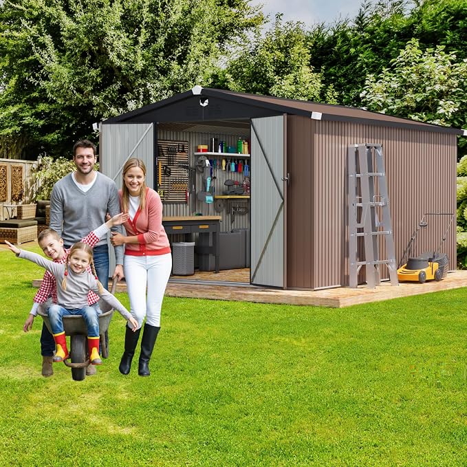 Metal Storage Shed, 10x12 Outdoor Storage Building, Large Backyard Sheds - Image 8
