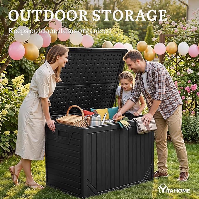 YITAHOME XXL 230 Gallon Extra Large Outdoor Deck Box, Lockable Resin - Image 4