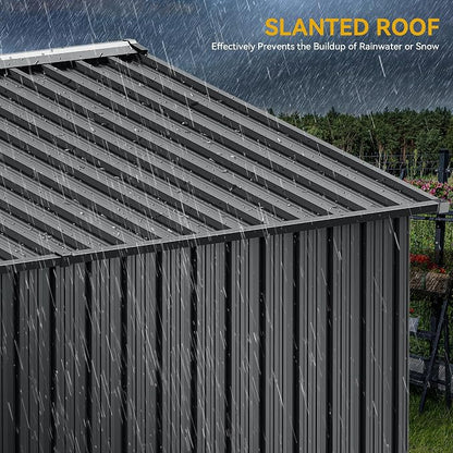 DWVO 10x8ft Outdoor Storage Shed, Large Metal Tool Sheds, Heavy Duty Storage - Image 5