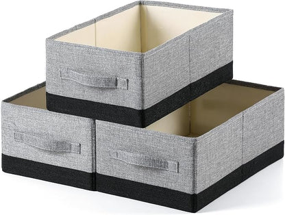 linen closet organizers and storage, 3 Pack Large Storage Baskets, Clothing by Unknown