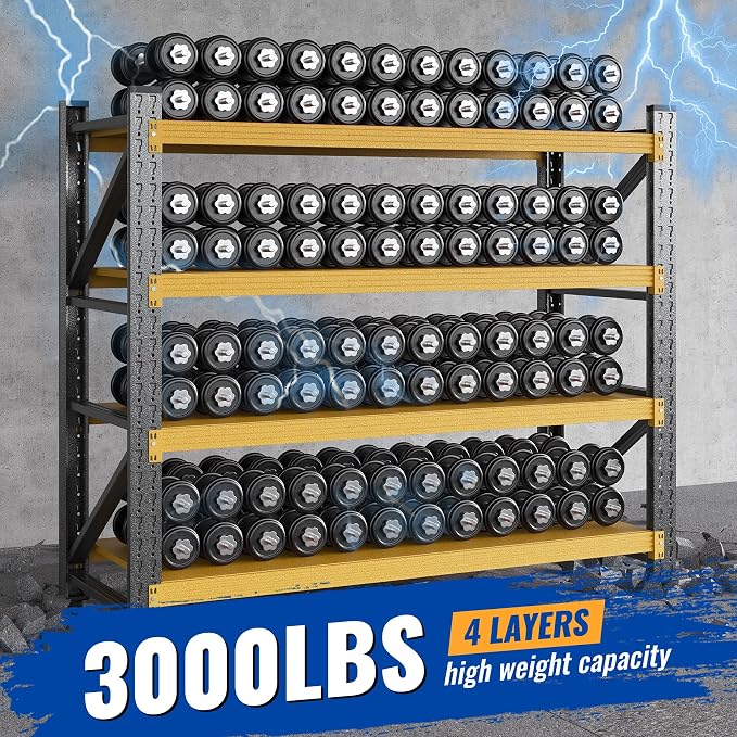 BYBYNSOE 48" W Storage Shelves 3000lbs Garage Metal Shelving Heavy Duty Garage - Image 3