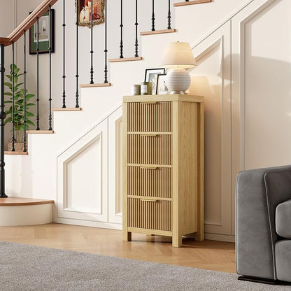 Modern 4-Drawer Solid Wood Dresser - Image 3